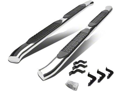 4-Inch Oval Side Step Bars; Stainless Steel (07-21 Tundra CrewMax)