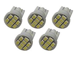 T-10 LED 5 Bulb Kit; Clear Lens; White (Universal; Some Adaptation May Be Required)