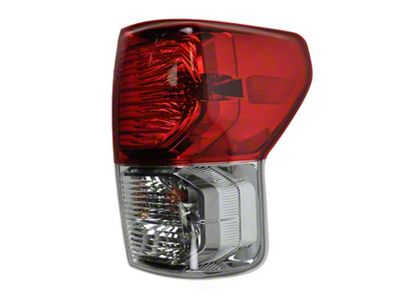 Tail Light; Chrome Housing; Red Clear Lens; Passenger Side (10-13 Tundra)