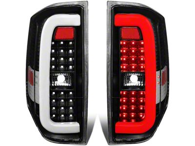 C-Tube LED Tail Lights; Black Housing; Clear Lens (14-18 Tundra)
