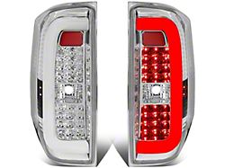 C-Tube LED Tail Lights; Chrome Housing; Clear Lens (14-18 Tundra)