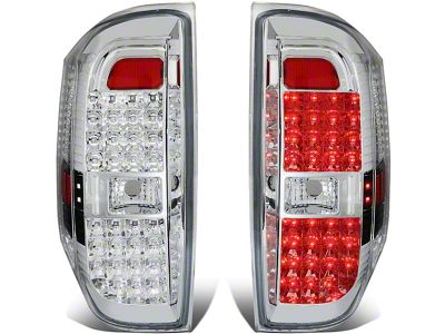 Full LED Tail Lights; Chrome Housing; Clear Lens (14-18 Tundra)