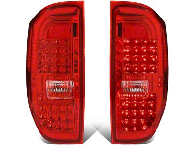 Full LED Tail Lights; Chrome Housing; Red Lens (14-18 Tundra)
