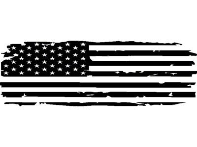 Tailgate Tattered Flag Decal; Matte Black (07-25 Tundra)