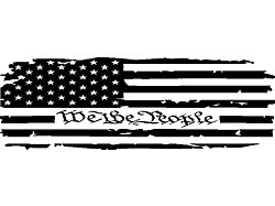 Tailgate Tattered We The People Flag Decal; Matte Black (07-26 Tundra)