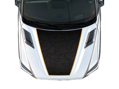 Topographic Map Hood Graphic; Black with Golden Yellow Outline (22-25 Tundra)
