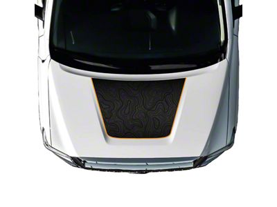 Topographic Map Hood Graphic; Black with Golden Yellow Outline (14-21 Tundra)