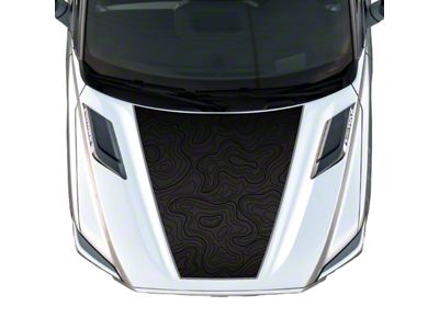 Topographic Map Hood Graphic; Black with Gray Outline (22-25 Tundra)