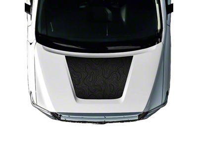 Topographic Map Hood Graphic; Black (14-21 Tundra)