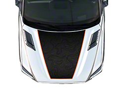 Topographic Map Hood Graphic; Black with Orange Outline (22-26 Tundra)
