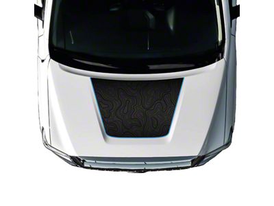 Topographic Map Hood Graphic; Black with Sky Blue Outline (14-21 Tundra)
