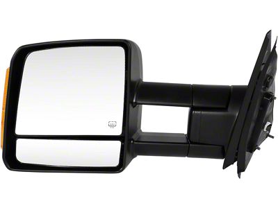 Towing Mirror Amber LED Turn Signal Lights; Driver Side; Black (07-21 Tundra)