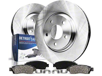 Vented 5-Lug Brake Rotor and Pad Kit; Front (07-21 Tundra)