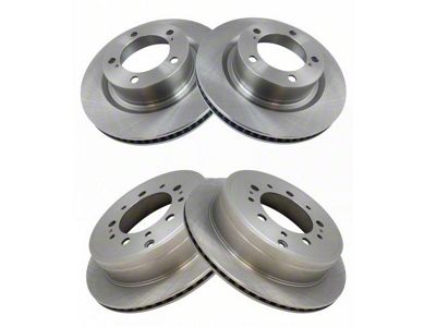 Vented 5-Lug Rotors; Front and Rear (07-21 Tundra)