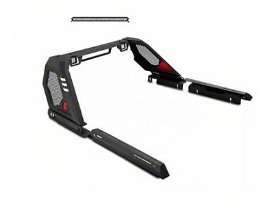 Vigor Roll Bar with 40-Inch LED Light Bar; Black (07-25 Tundra)