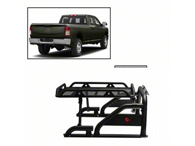 Warrior Roll Bar with 50-Inch LED Light Bar; Black (07-25 Tundra)
