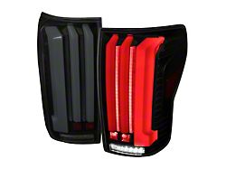 White LED Bar Tail Lights with Sequential Turn Signal; Matte Black Housing; Smoked Lens (07-13 Tundra)