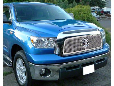 Wire Mesh Rivet Style Upper Overlay Grille with Logo Cutout; Polished (07-09 Tundra)