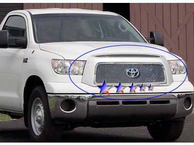 Wire Mesh Upper Overlay Grille; Polished (07-09 Tundra)