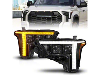 Z-Series Full LED Projector Headlights with DRL Switch and Initiation Feature; Black Housing; Clear Lens (22-25 Tundra w/o Factory LED Projector Headlights)