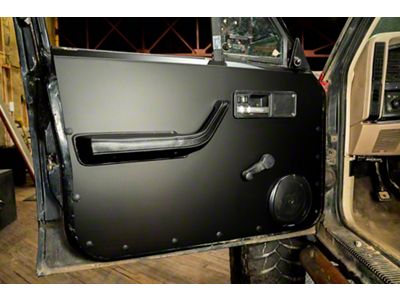 Turtle Laboratories Aluminum Front and Rear Door Panels for Factory Armrests and Map Pockets; Raw (84-96 Jeep Cherokee XJ w/ Power Windows)