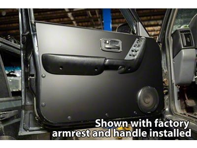 Turtle Laboratories Aluminum Front and Rear Door Panels for Factory Armrests; Flat Black (97-01 Jeep Cherokee XJ 4-Door w/ Manual Windows)