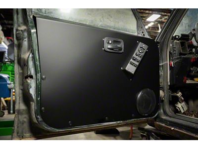 Turtle Laboratories Aluminum Front and Rear Door Panels with Mirror Switch Hole; Raw (97-01 Jeep Cherokee XJ 4-Door w/ Manual Windows)