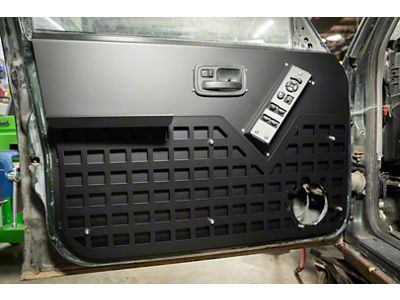 Turtle Laboratories Aluminum Front and Rear Door Panels with MOLLE Panels; Flat Black (97-01 Jeep Cherokee XJ 4-Door w/ Power Windows)
