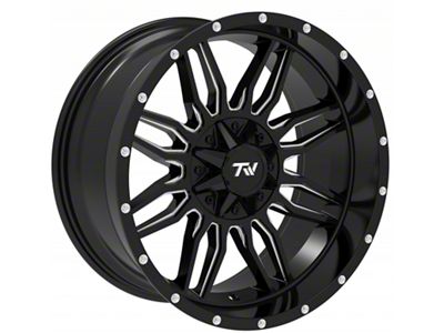 TW Offroad T11 Sword Gloss Black with Milled Spokes 6-Lug Wheel; 20x10; -12mm Offset (16-23 Tacoma)