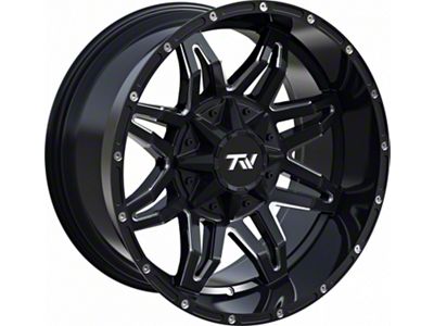 TW Offroad T2 Spider Gloss Black with Milled Spokes 6-Lug Wheel; 20x10; -12mm Offset (25-26 4Runner)