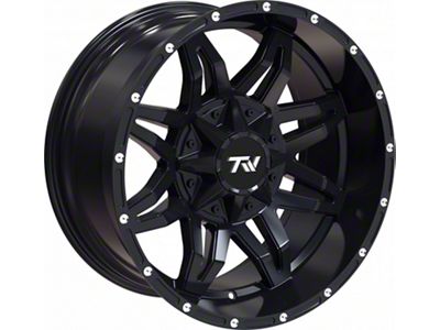 TW Offroad T2 Spider Matte Black with Milled Rivets 6-Lug Wheel; 20x9; 0mm Offset (25-26 4Runner)