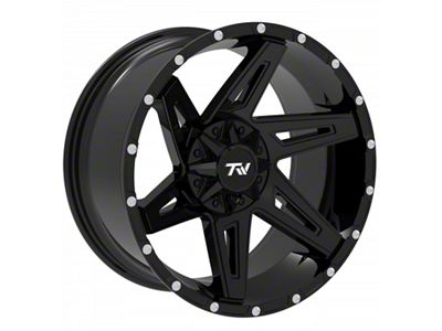 TW Offroad T4 Spin Gloss Black 6-Lug Wheel; 20x9; 0mm Offset (25-26 4Runner)