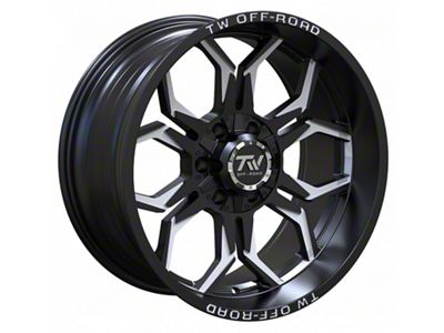 TW Offroad TF1 Gloss Black and Milled 6-Lug Wheel; 20x10; -12mm Offset (25-26 4Runner)