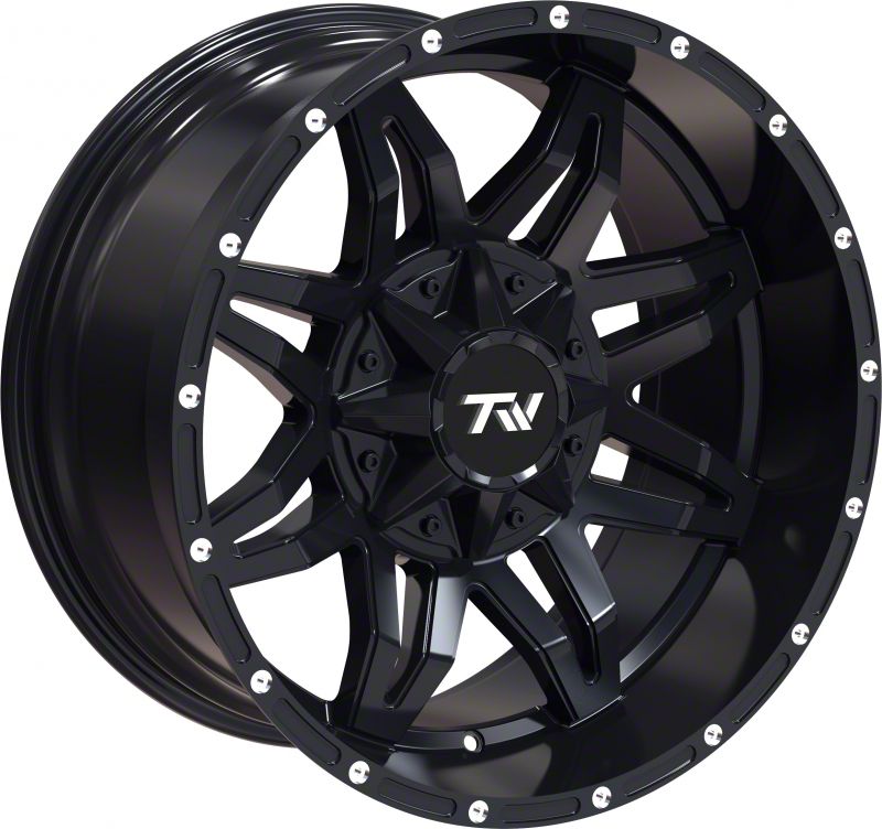 TW Offroad Bronco T2 Spider Matte Black with Milled Rivets 6-Lug Wheel ...