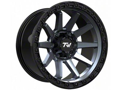 TW Offroad T21 Straight Matte Black with Gun Metal 6-Lug Wheel; 17x9 ; 0mm Offset (24-25 Tacoma)