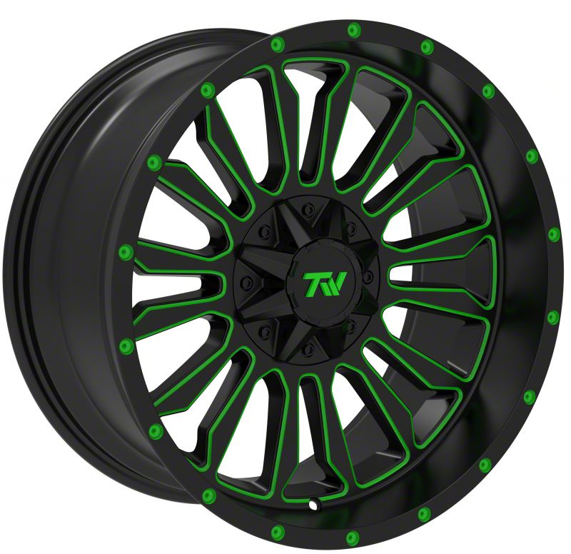 TW Offroad Titan XD T4 Spin Gloss Black with Red 6-Lug Wheel TW Offroad Titan XD T4 Spin Gloss Black with Red 6-Lug Wheel