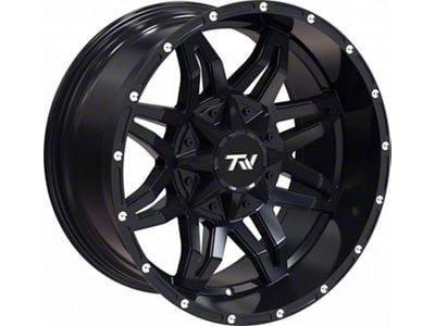 TW Offroad T2 Spider Matte Black with Milled Rivets 6-Lug Wheel; 20x9; 0mm Offset (22-25 Tundra)