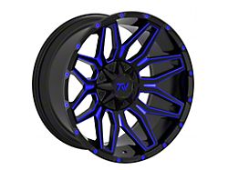 TW Offroad T3 Lotus Gloss Black with Blue 6-Lug Wheel; 20x9; 0mm Offset (22-25 Tundra)