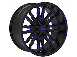 TW Offroad T8 Flame Gloss Black with Blue 6-Lug Wheel; 20x10; -12mm Offset (22-25 Tundra)