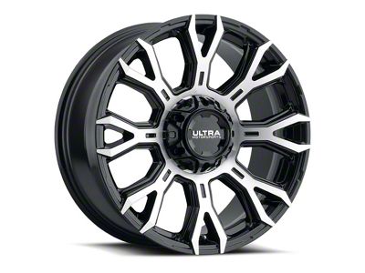 Ultra Wheels Scorpion Gloss Black with Diamond Cut Face 6-Lug Wheel; 17x9; 12mm Offset (22-25 Bronco Raptor)