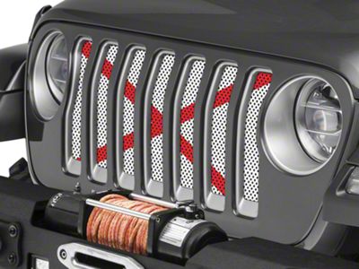 Under The Sun Inserts Grille Insert; Alabama State Flag (18-23 Jeep Wrangler JL w/o TrailCam; 24-25 Jeep Wrangler JL Sport)