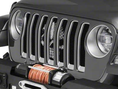 Under The Sun Inserts Grille Insert; BlackOut Skull (18-23 Jeep Wrangler JL w/o TrailCam; 24-25 Jeep Wrangler JL Sport)