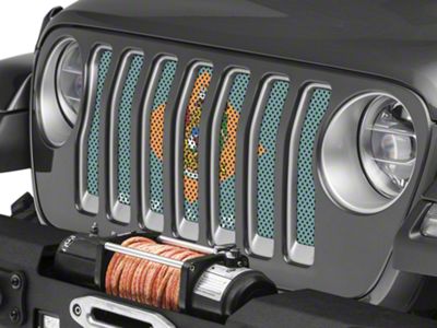 Under The Sun Inserts Grille Insert; Delaware State Flag (18-23 Jeep Wrangler JL w/o TrailCam; 24-25 Jeep Wrangler JL Sport)
