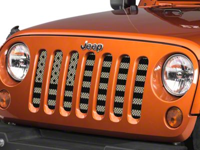 Under The Sun Inserts Grille Insert; Desert Tan Old Glory Black Stars and Stripes (07-18 Jeep Wrangler JK)