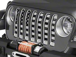 Under The Sun Inserts Grille Insert; Distressed Black and White (18-23 Jeep Wrangler JL w/o TrailCam; 24-25 Jeep Wrangler JL Sport)