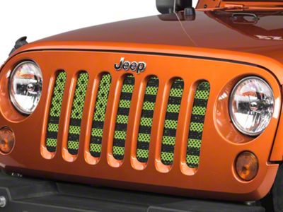 Under The Sun Inserts Grille Insert; Distressed Lime Green (07-18 Jeep Wrangler JK)