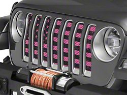 Under The Sun Inserts Grille Insert; Distressed Pink (18-23 Jeep Wrangler JL w/o TrailCam; 24-25 Jeep Wrangler JL Sport)