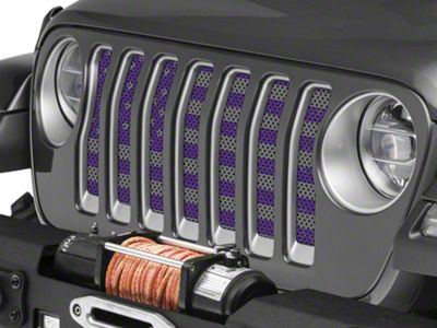 Under The Sun Inserts Grille Insert; Distressed Purple and Silver (18-23 Jeep Wrangler JL w/o TrailCam; 24-25 Jeep Wrangler JL Sport)