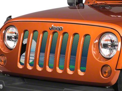 Under The Sun Inserts Grille Insert; Endless Summer Blue Green Girl Surfer (07-18 Jeep Wrangler JK)