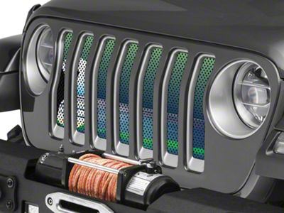 Under The Sun Inserts Grille Insert; Endless Summer Blue Green Girl Surfer (18-23 Jeep Wrangler JL w/o TrailCam; 24-25 Jeep Wrangler JL Sport)